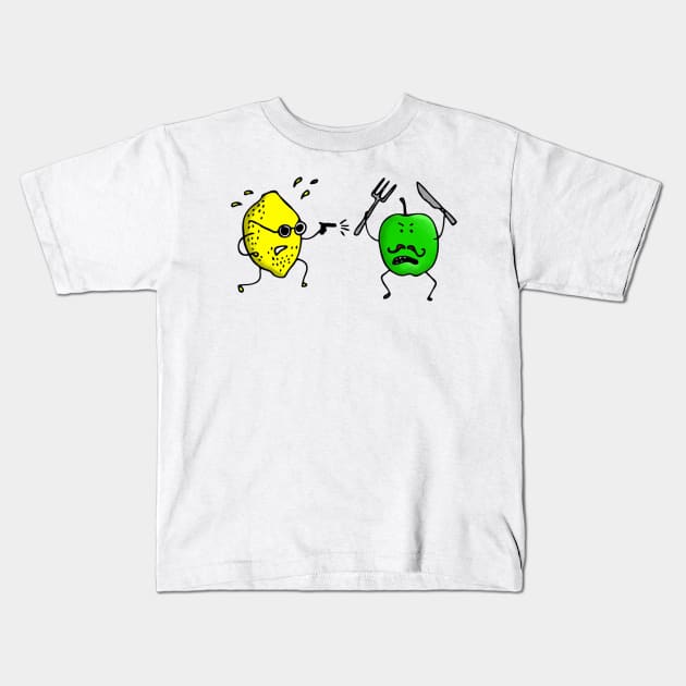 Food Fight! Kids T-Shirt by MiniMoosePrints